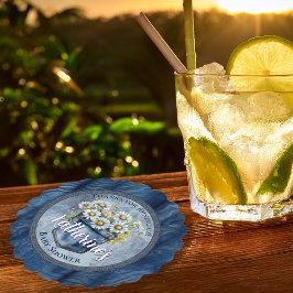 Denim Blue Jean | Daisies Floral Baby Shower Untersetzer