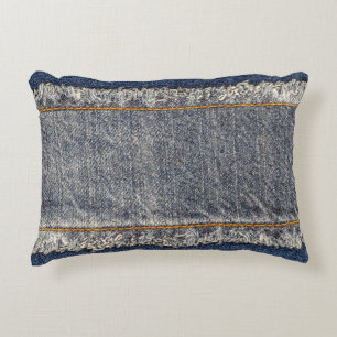 Denim Blue Jeans: Casual Double Patch Dekokissen