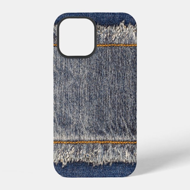 Denim Blue Jeans: Casual Double Patch iPhone Hülle (Rückseite)