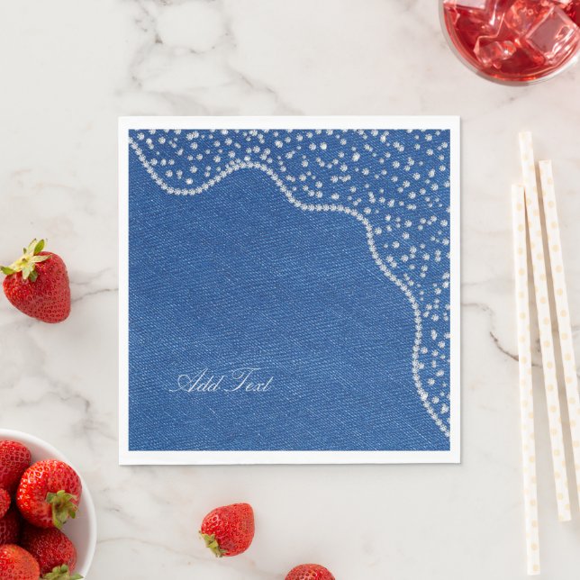 Denim Blue Jeans Diamant  Serviette (Beispiel)