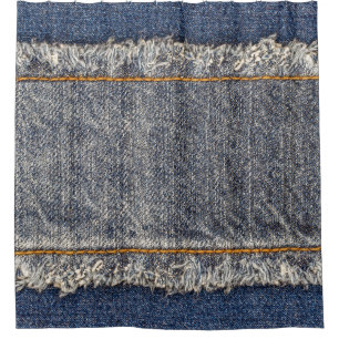 Denim Blue Jeans: Lässiger Doppelpflaster Duschvorhang