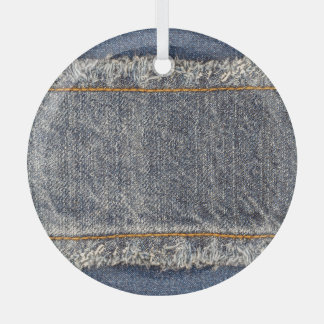 Denim Blue Jeans: Lässiger Doppelpflaster Ornament Aus Glas