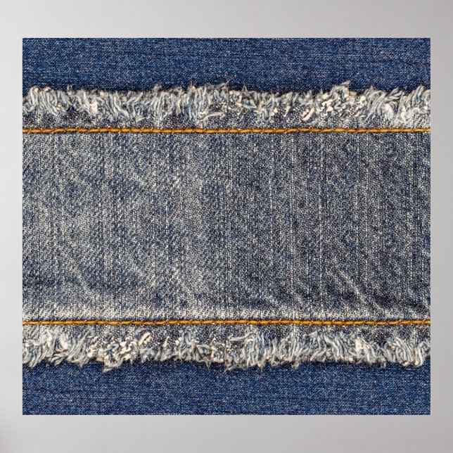 Denim Blue Jeans: Lässiger Doppelpflaster Poster (Vorne)