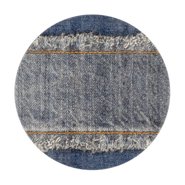 Denim Blue Jeans: Lässiger Doppelpflaster Schneidebrett (Vorderseite)