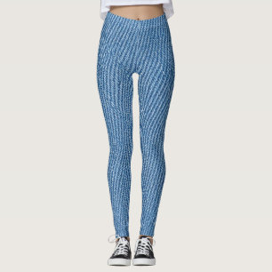 Denim-Blue-Jeans-Muster-All-Over-Print-Leggings Leggings