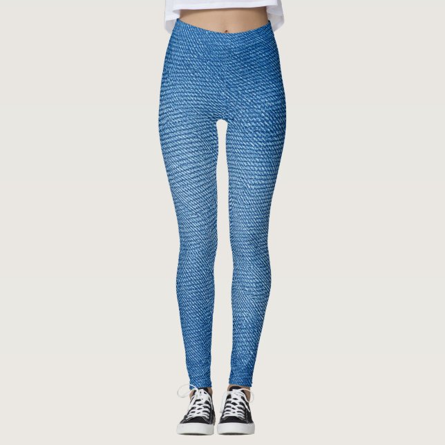 Denim Blue Jeans Pattern All-Over-Print Leggings (Vorderseite)