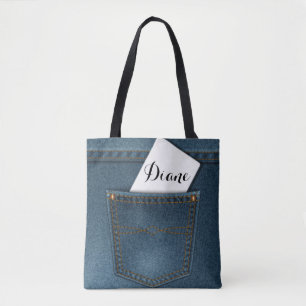 Denim-Blue Jeans-Tasche