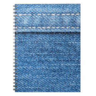 Denim Blue: Klassische Jeans Texture. Notizblock