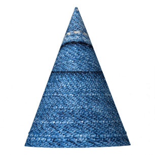 Denim Blue: Klassische Jeans Texture. Partyhütchen