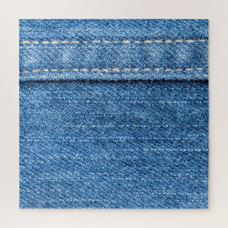 Denim Blue: Klassische Jeans Texture. Puzzle