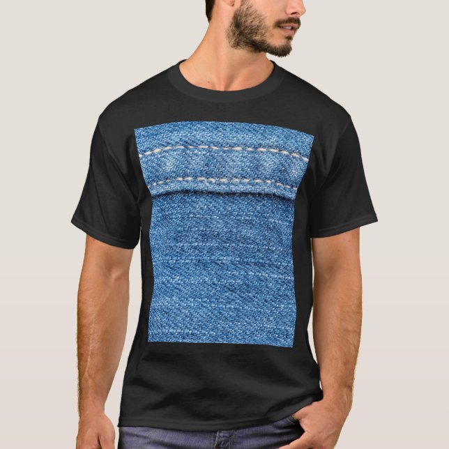 Denim Blue: Klassische Jeans Texture. T-Shirt (Vorderseite)