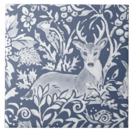 Denim Blue MURAL Woodland Animal Death Top Links Fliese
