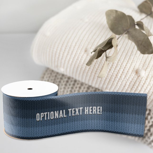 Denim Blue Ombre Strip mit optionalem Namen / Text Ripsband (Von Creator hochgeladen)