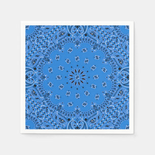 Denim Blue Paisley Bandana Scarf GRILLEN Picnic Na Serviette