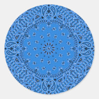 Denim Blue Paisley Western Bandana Scarf Print