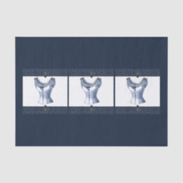 Denim Blue Vintag Bustier Seidenpapier