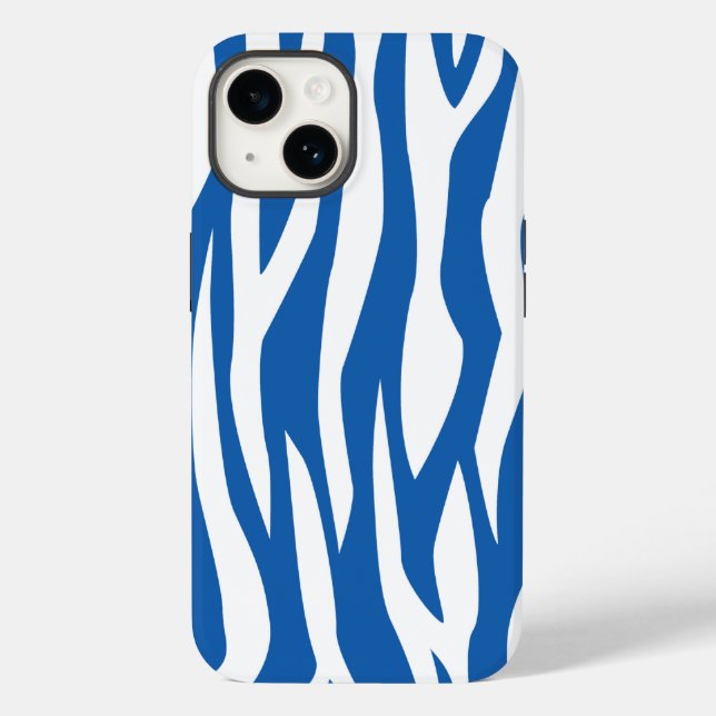 Denim Blue Zebra Print Case-Mate iPhone Hülle (Rückseite)