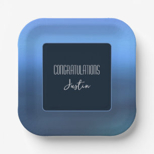 Denim Blues Color Paper Plate Pappteller