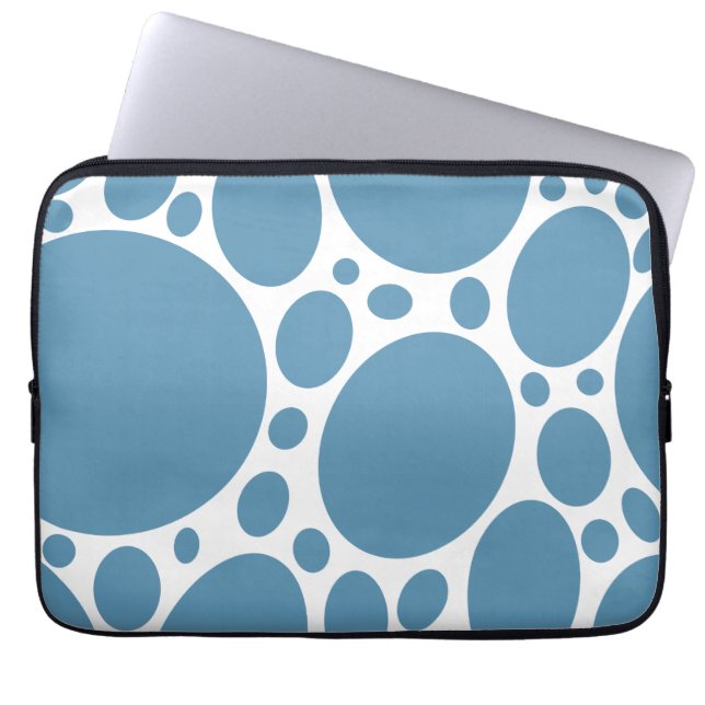 Denim Bule Bubbles Laptopschutzhülle (Vorderseite)