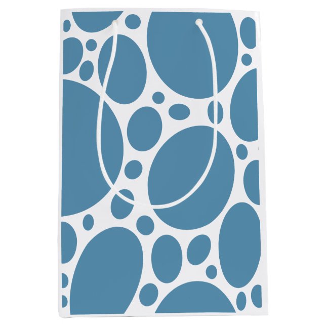 Denim Bule Bubbles Mittlere Geschenktüte (Vorderseite)