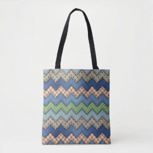 Denim-Chevron-All-Over-Print-Tasche