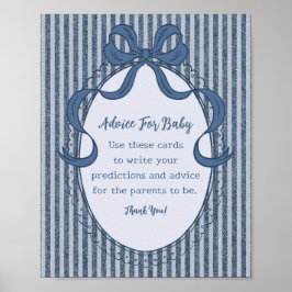 Denim Coquette Bow Blue Jean Advice for Baby Poster