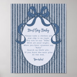 Denim Coquette Bow Blue Jean Dont Say Baby Game Poster