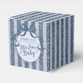 Denim Coquette Schleife Blaues Jeans-Baby-Party-Ge Geschenkschachtel