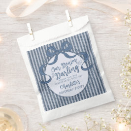 Denim Coquette Schleife Blue Jean Baby Geburtstag Geschenktütchen