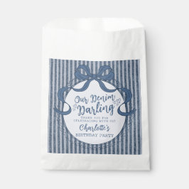 Denim Coquette Schleife Blue Jean Baby Geburtstag Geschenktütchen
