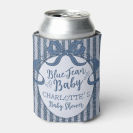 Denim Coquette Schleife Blue Jean Baby Shower Favo Dosenkühler
