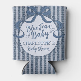 Denim Coquette Schleife Blue Jean Baby Shower Favo Dosenkühler