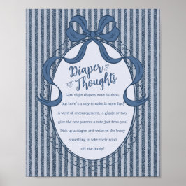 Denim Coquette Schleife Blue Jean Baby Windel Geda Poster