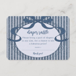 Denim Coquette Schleife Blue Jean Baby Windel-Raff Begleitkarte