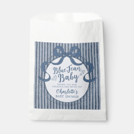 Denim Coquette Schleife Blue Jean Babyparty Geschenktütchen