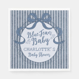 Denim Coquette Schleife Blue Jean Babyparty Serviette