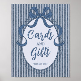 Denim Coquette Schleife Blue Jean Karten und Gesch Poster
