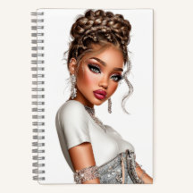 Denim Corset Glam Girl Spiral Notebook