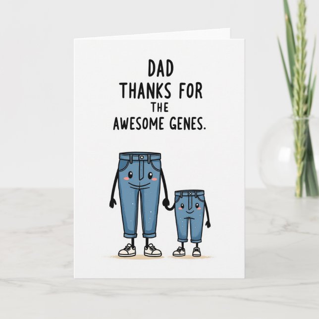 Denim Dads Awesome Genes Tag Karte (Vorderseite)