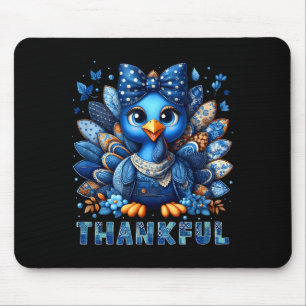 Denim dankbarer Truthahn Oma Mama Mom gib Dank Mousepad