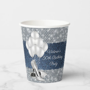 Denim-Diamant-Geburtstagsparty-Papierbecher Pappbecher