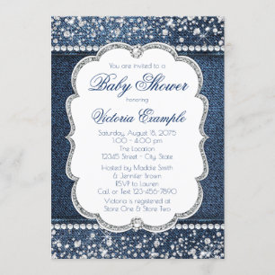 Denim Diamond Baby Shower Einladungen