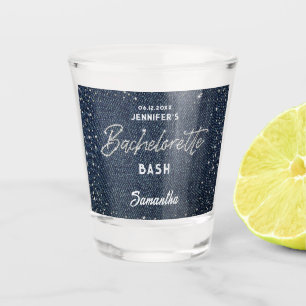 Denim Diamond Glitzer Kristall Navy Bachelorette Schnapsglas