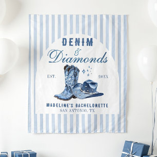 Denim Diamonds Bachelorette Hintergrund Cowgirl Bo Wandteppich