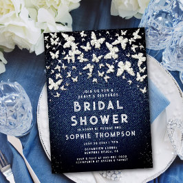 Denim Diamonds Bling Butterflies Brautparty Einladung