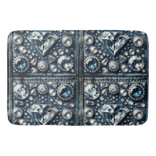 Denim & Diamonds Bling Edelstein Glam Schmuck Badematte