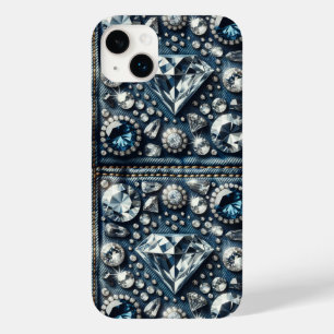 Denim & Diamonds Bling Edelstein Glam Schmuck Case-Mate iPhone 14 Plus Hülle