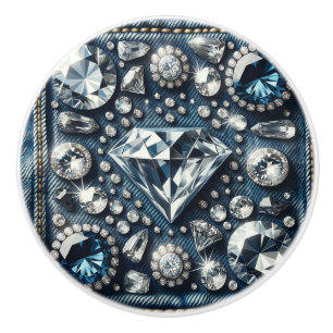 Denim & Diamonds Bling Edelstein Glam Schmuck Keramikknauf