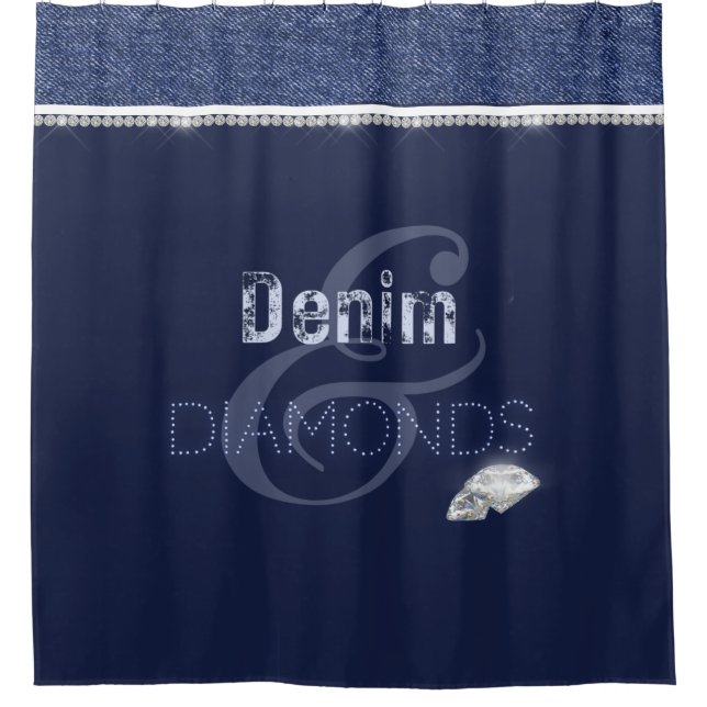 Denim & Diamonds Duschvorhang (Vorderseite)