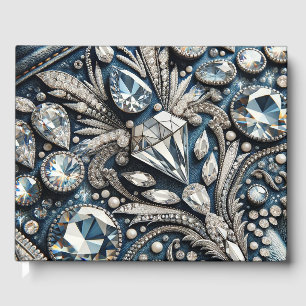 Denim & Diamonds Edelstein-Bling-Jean Gästebuch